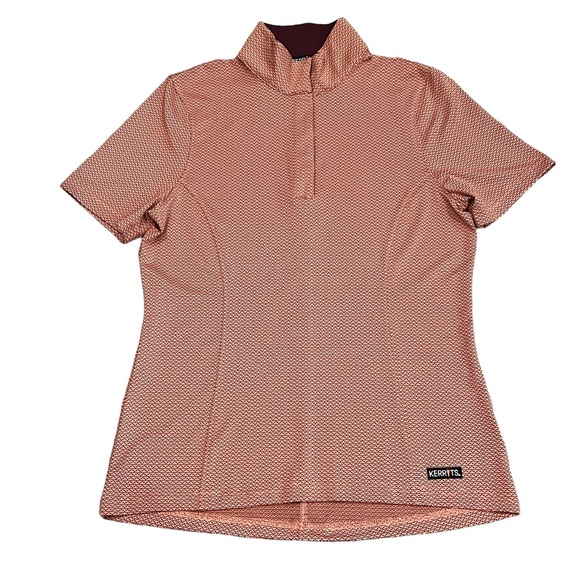 KERRITS Women's Equestrian Riding Short Sleeve Shirts Print Size Extra Small EUC - Picture 1 of 7